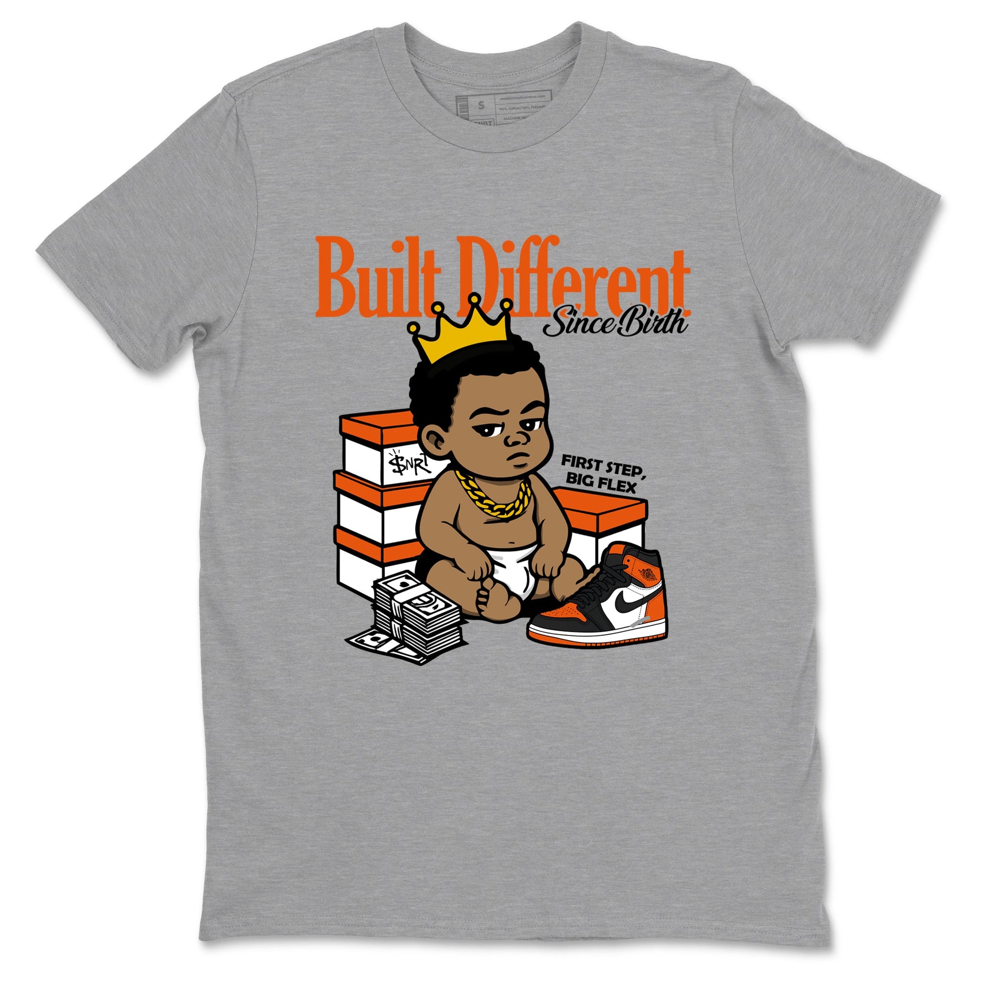 Sneaker match tees – Sneaker Tees To Match Air Jordan 1 Shattered Backboard Shoes – Built Different Since Birth Tee Heather Grey 2