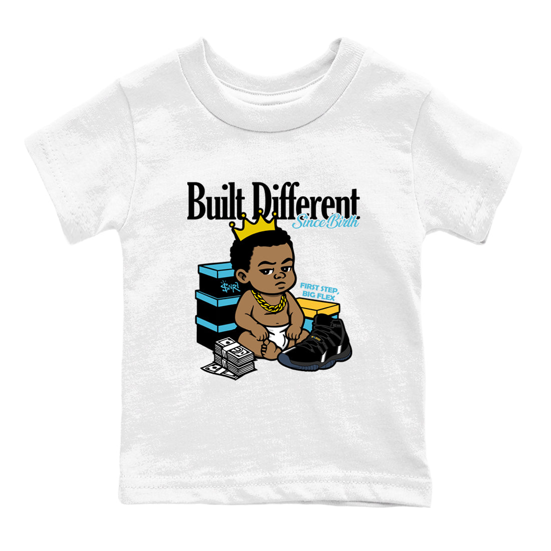 Sneaker match tees – Sneaker Tees To Match Air Jordan 11 Gamma Shoes – Built Different Since Birth Kids T-Shirt White 2
