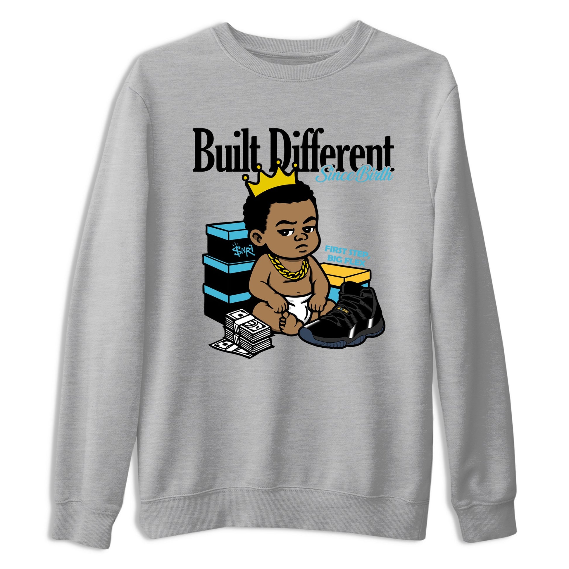 Sneaker match tees – Sneaker Tees To Match Air Jordan 11 Gamma Shoes – Built Different Since Birth Tee Heather Grey 2