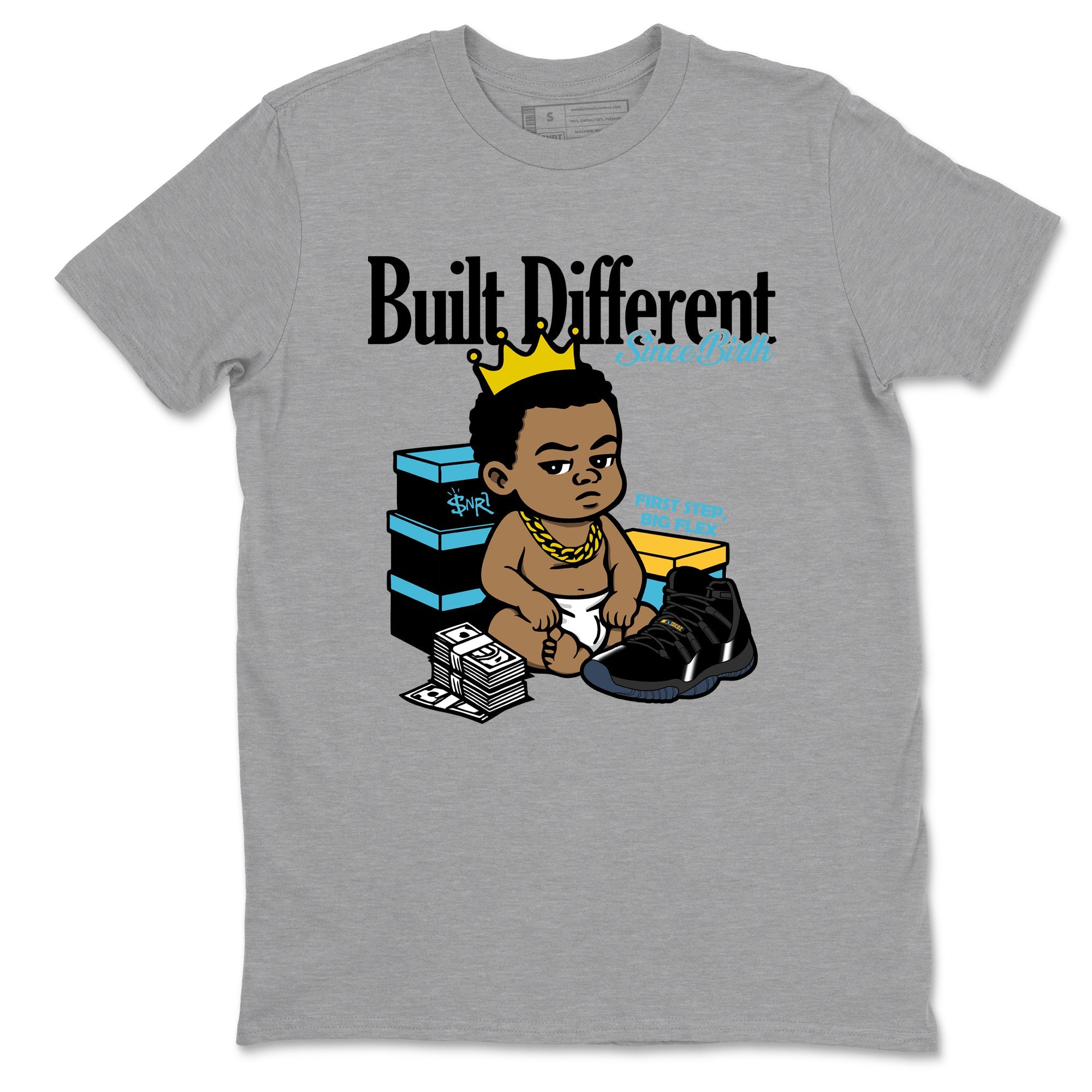 Sneaker match tees – Sneaker Tees To Match Air Jordan 11 Gamma Shoes – Built Different Since Birth Tee Heather Grey 2