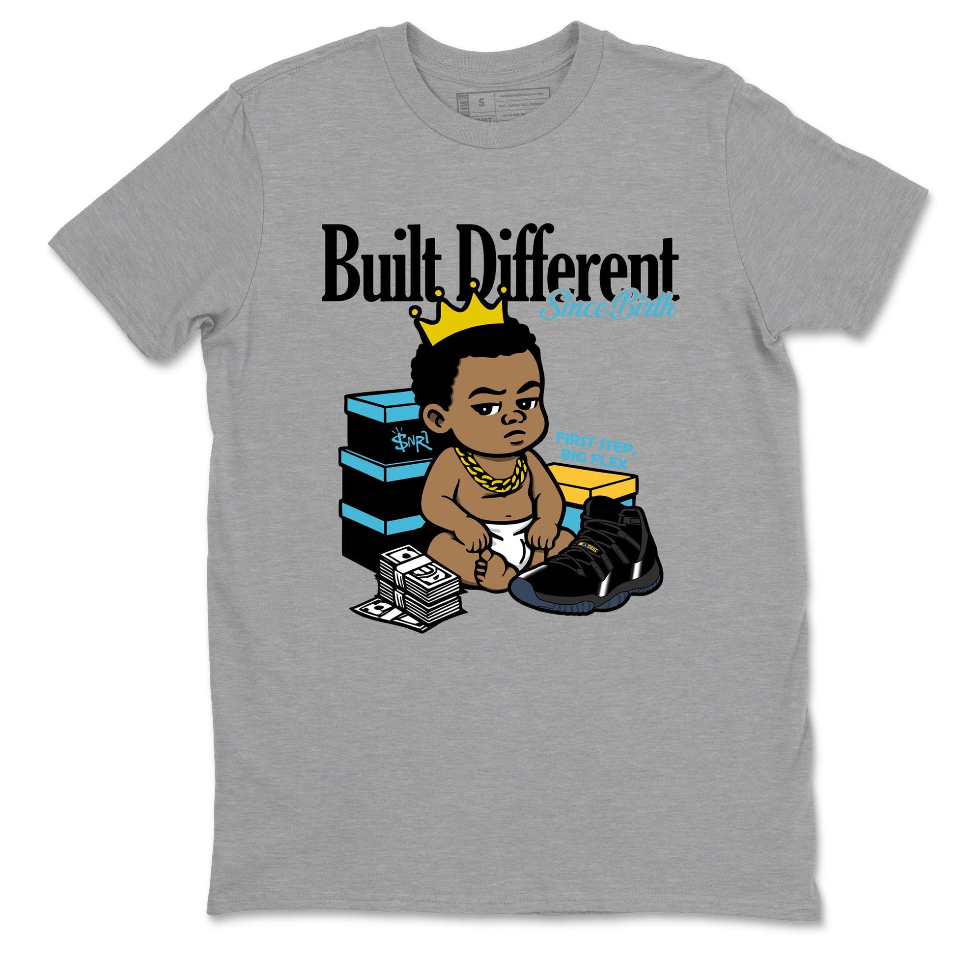 Sneaker match tees – Sneaker Tees To Match Air Jordan 11 Gamma Shoes – Built Different Since Birth Tee Heather Grey 2