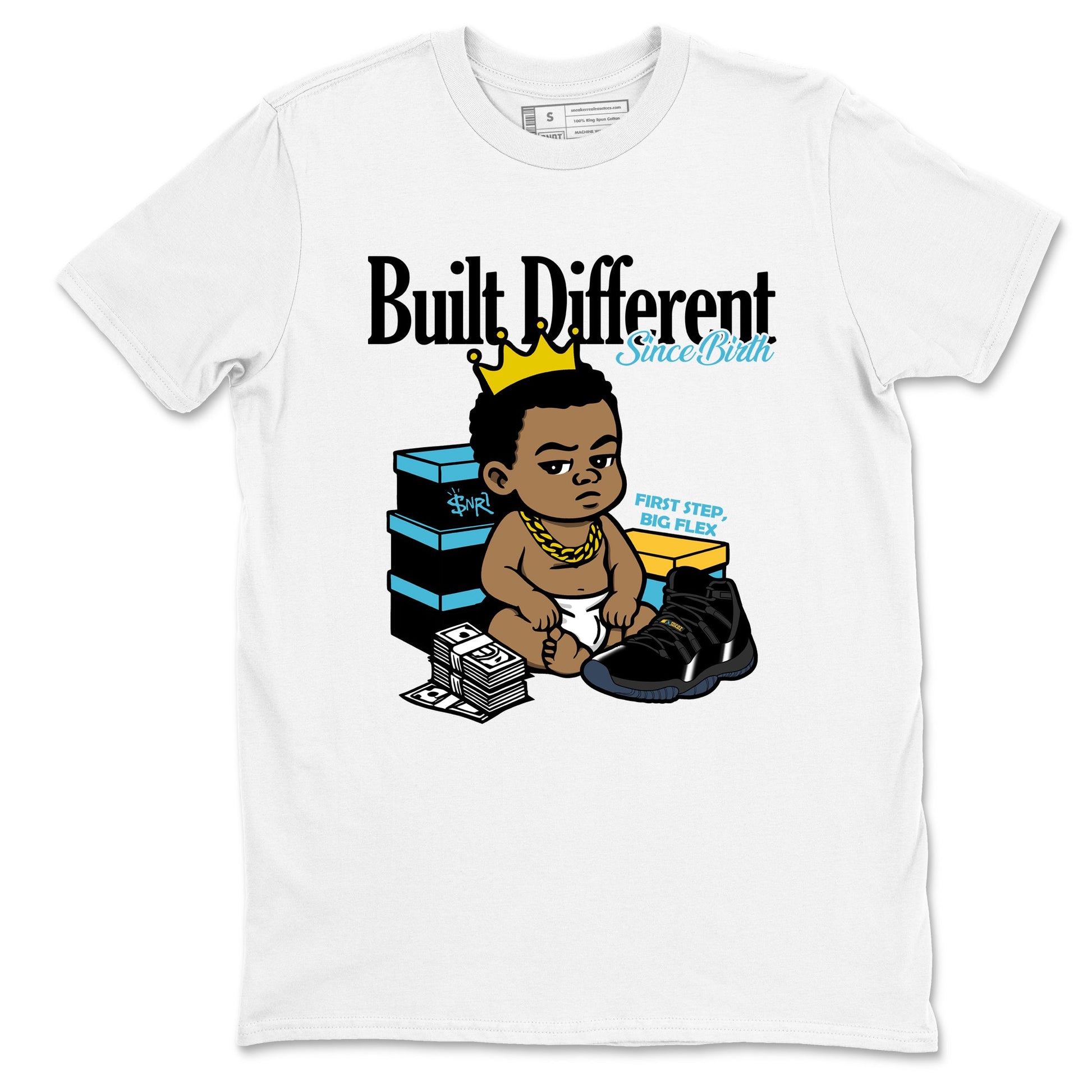 Sneaker match tees – Sneaker Tees To Match Air Jordan 11 Gamma Shoes – Built Different Since Birth Tee White 2