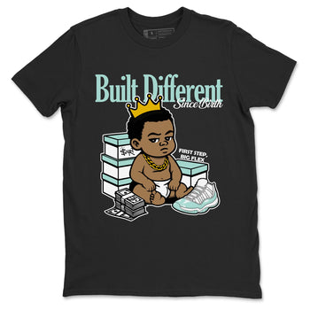 Built Different Since Birth sneaker match t-shirt styled to complete your fit with the Air Jordan 11 Igloo sneakers, shown in Black 2.