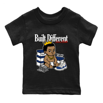 Sneaker match tees – Sneaker Threads To Match Air Jordan 11 Rare Air Shoes – Built Different Since Birth Kids T-Shirt Black 2