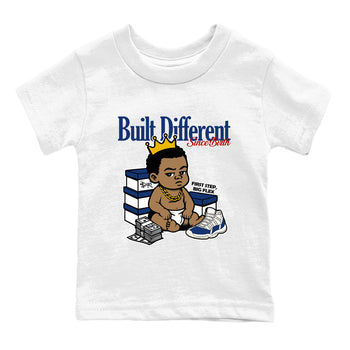 Sneaker match tees – Sneaker Threads To Match Air Jordan 11 Rare Air Shoes – Built Different Since Birth Kids T-Shirt White 2