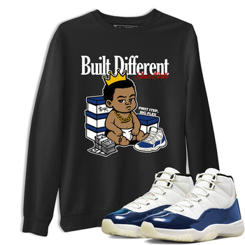 Sneaker match tees – Sneaker Threads To Match Air Jordan 11 Rare Air Shoes – Built Different Since Birth Tee Black 1