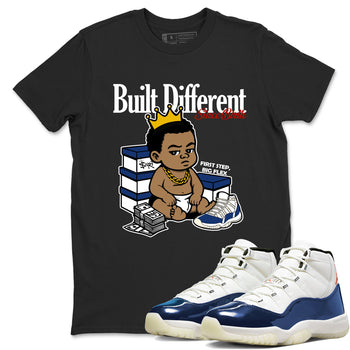 Sneaker match tees – Sneaker Threads To Match Air Jordan 11 Rare Air Shoes – Built Different Since Birth Tee Black 1