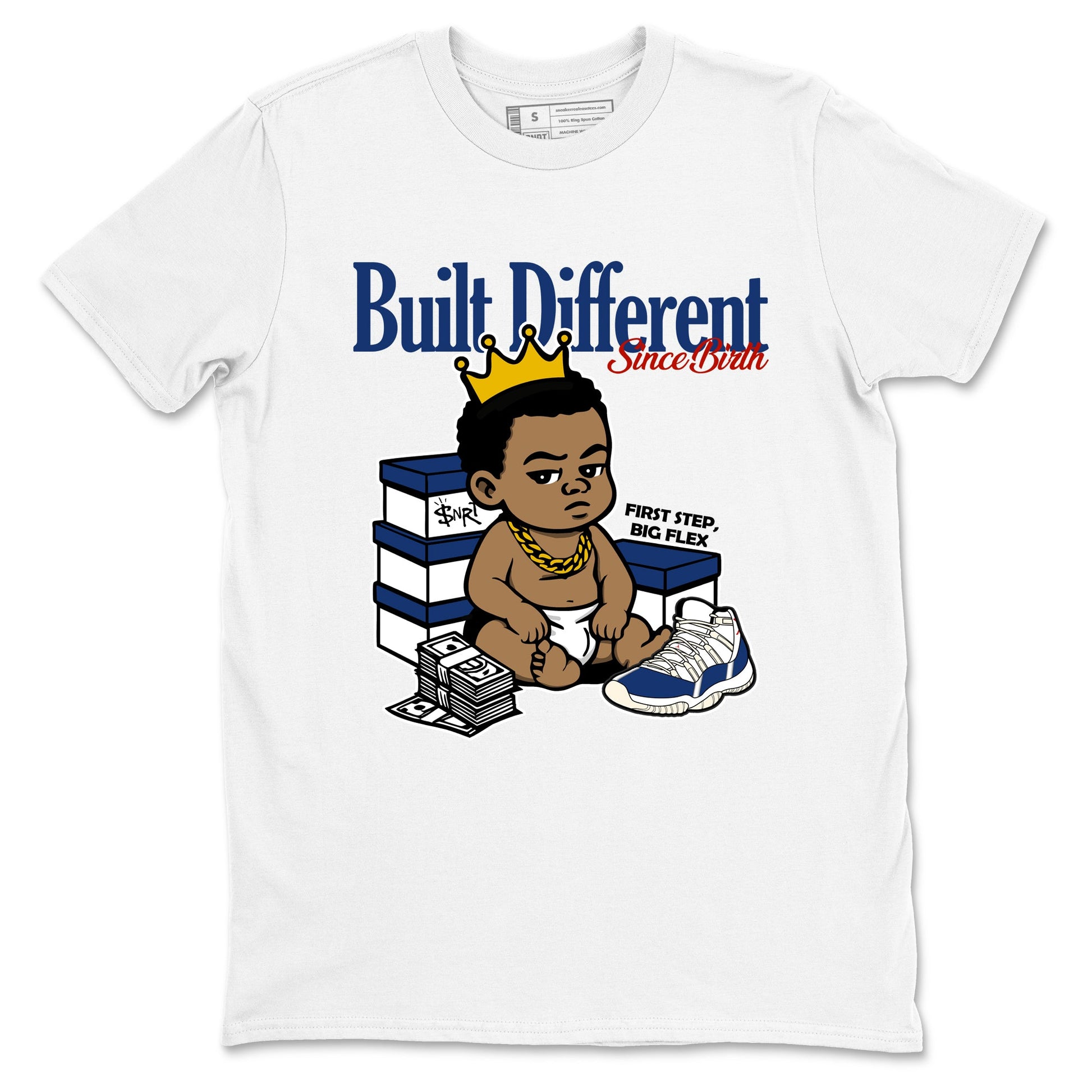 Sneaker match tees – Sneaker Threads To Match Air Jordan 11 Rare Air Shoes – Built Different Since Birth Tee White 2