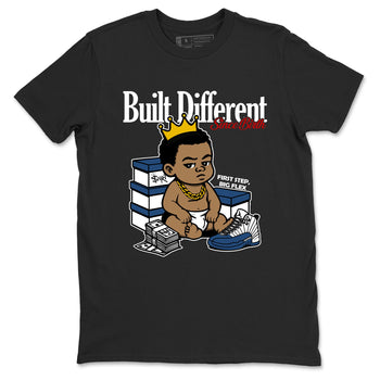 Sneaker match tees – Sneaker Tees To Match Air Jordan 12 French Blue Shoes – Built Different Since Birth Tee Black 2