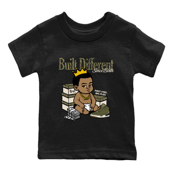 Sneaker Threads – Sneaker Tees To Match Air Jordan 3 Medium Olive – Built Different Since Birth Youth Graphic Tee Black 2. Perfect for Jordan releases 2025 colorways.