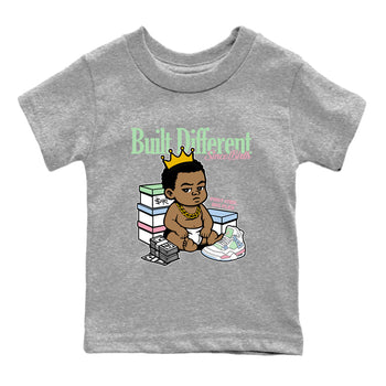 Best Sneakerfits graphic tee – Perfect Valentine's Day outfits to match Air Jordan 4 Valentines Day Kids – Built Different Since Birth Kids T-Shirt Heather Grey 2