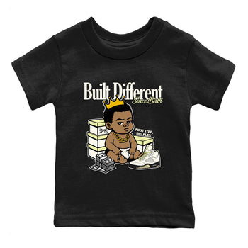 Sneaker match tees – Streetwear Graphic Tees Air Jordan 5 Luminous Green Sneakers – Built Different Since Birth Kids Craphic T-Shirt Black 2
