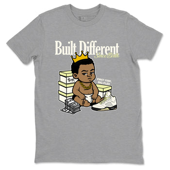 Sneaker match tees – Streetwear Graphic Tees Air Jordan 5 Luminous Green Sneakers – Built Different Since Birth Graphic Tee Heather Grey 2