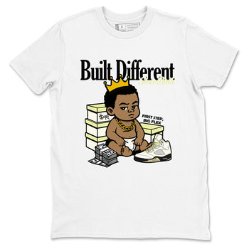Sneaker match tees – Streetwear Graphic Tees Air Jordan 5 Luminous Green Sneakers – Built Different Since Birth Graphic Tee White 2