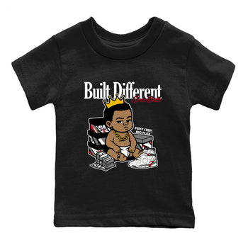 Sneaker match tees – Sneaker Tees To Match Air Jordan 8 Bunny Shoes Air Jordan 8 White and True Red – Built Different Since Birth Kids T-Shirt Black 2