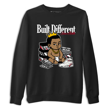 Sneaker match tees – Sneaker Tees To Match Air Jordan 8 Bunny Shoes Air Jordan 8 White and True Red – Built Different Since Birth Tee Black 2