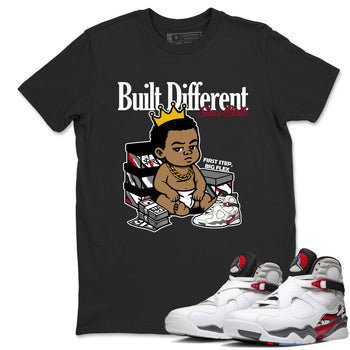 Sneaker match tees – Sneaker Tees To Match Air Jordan 8 Bunny Shoes Air Jordan 8 White and True Red – Built Different Since Birth Tee Black 1