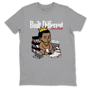 Sneaker match tees – Sneaker Tees To Match Air Jordan 8 Bunny Shoes Air Jordan 8 White and True Red – Built Different Since Birth Tee Heather Grey 2