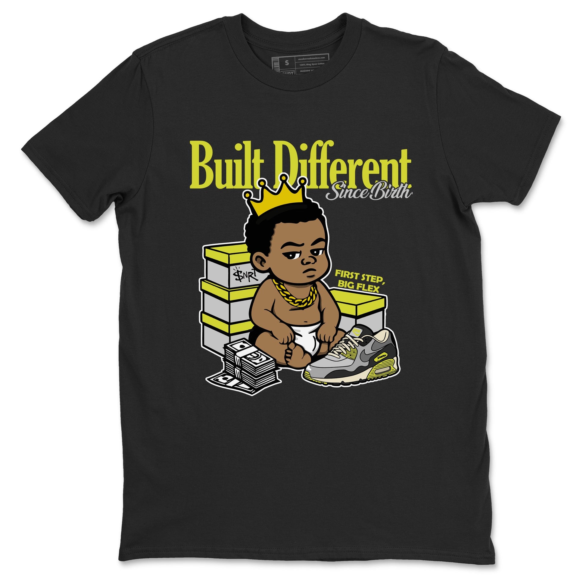 Built Different Since Birth sneaker match t-shirt styled to complete your fit with the Air Max 90 Cyber sneakers, shown in Black 2.