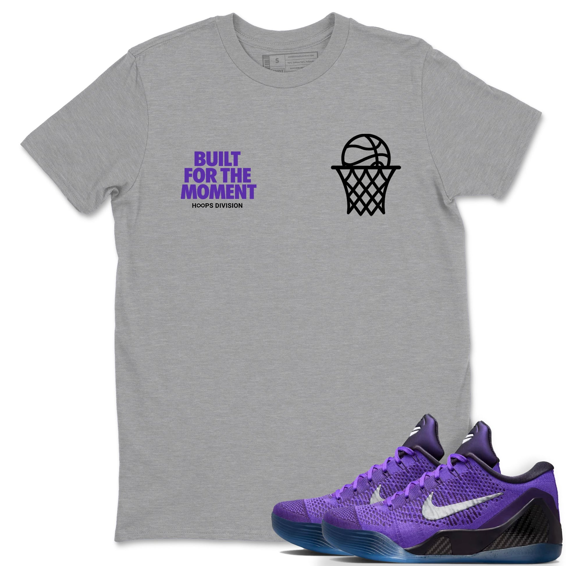 Sneaker Threads – Sneaker Tees To Match Nike KB 9 Hyper Grape – Built For The Moment Graphic Tee Heather Grey 1. Perfect for purple basketball sneaker releases and legacy-inspired colorways for 2025 hoopers.