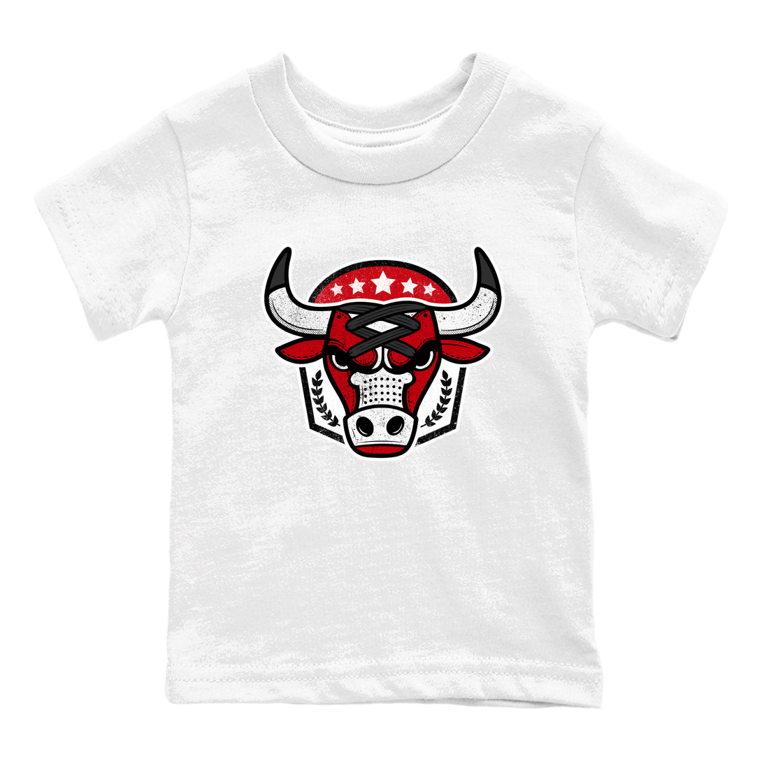 Best Sneakerfit graphic tee – Sneaker Tees To Match Air Jordan 1 Low Chicago Sneakers – Bull Emblem Kids T-Shirt White 2