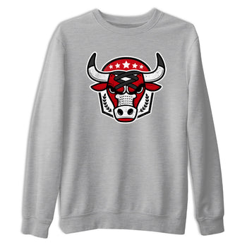 Best Sneakerfit graphic tee – Sneaker Tees To Match Air Jordan 1 Low Chicago Sneakers – Bull Emblem Tee Heather Grey 2