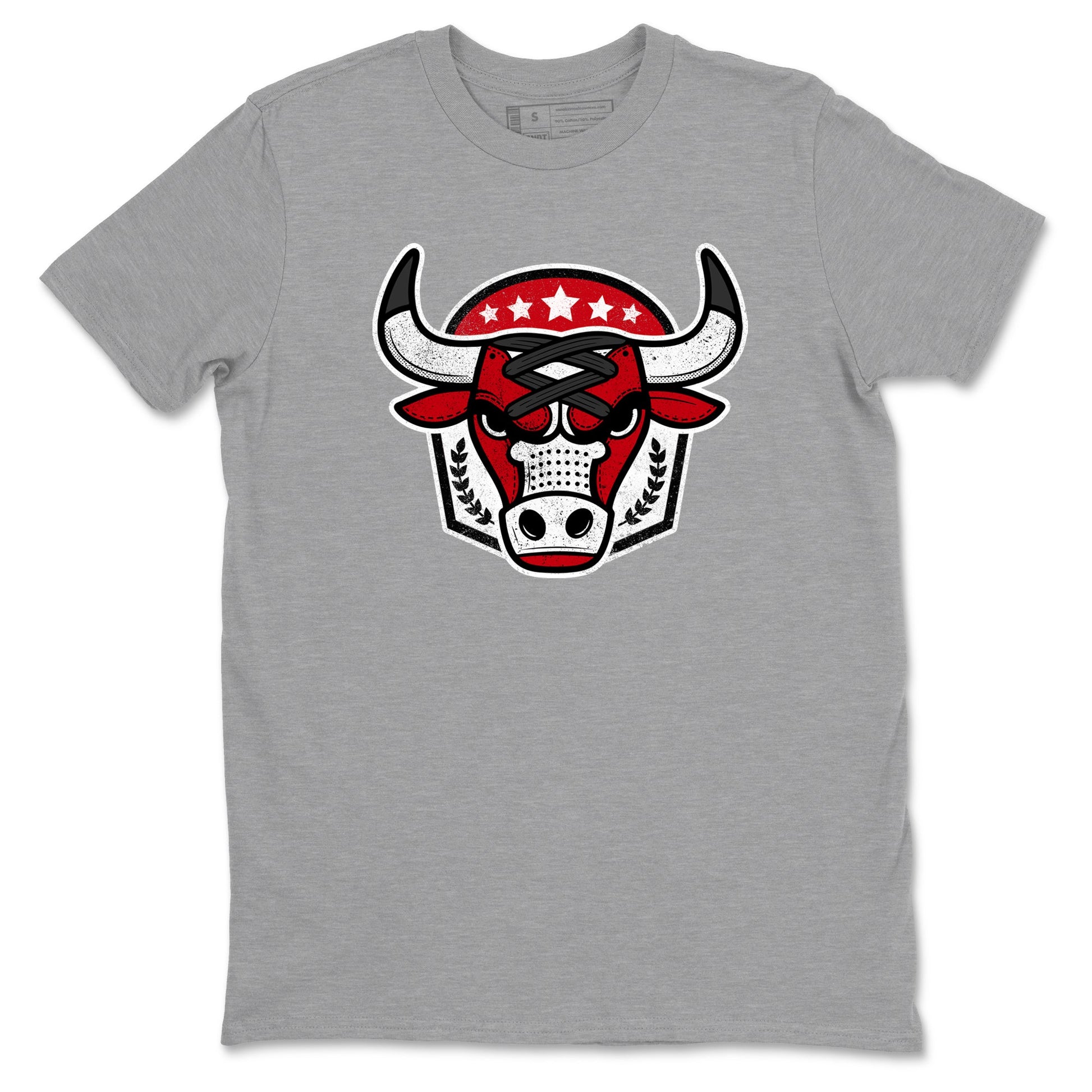Best Sneakerfit graphic tee – Sneaker Tees To Match Air Jordan 1 Low Chicago Sneakers – Bull Emblem Tee Heather Grey 2