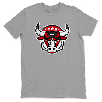 Best Sneakerfit graphic tee – Sneaker Tees To Match Air Jordan 1 Low Chicago Sneakers – Bull Emblem Tee Heather Grey 2