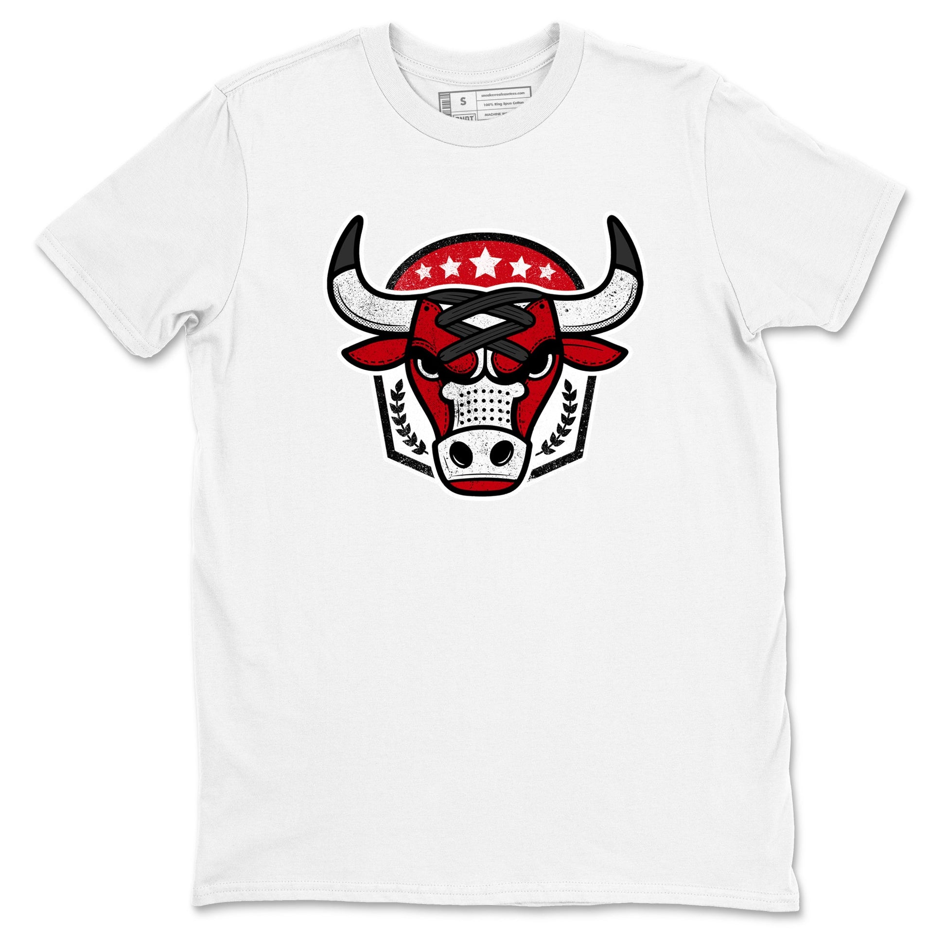 Best Sneakerfit graphic tee – Sneaker Tees To Match Air Jordan 1 Low Chicago Sneakers – Bull Emblem Tee White 2