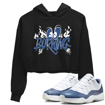 11s Diffused Blue shirts to match jordans Burning sneaker match tees Air Jordan 11 Diffused Blue SNRT Sneaker Release Tees unisex cotton Black 1 Crop Shirts