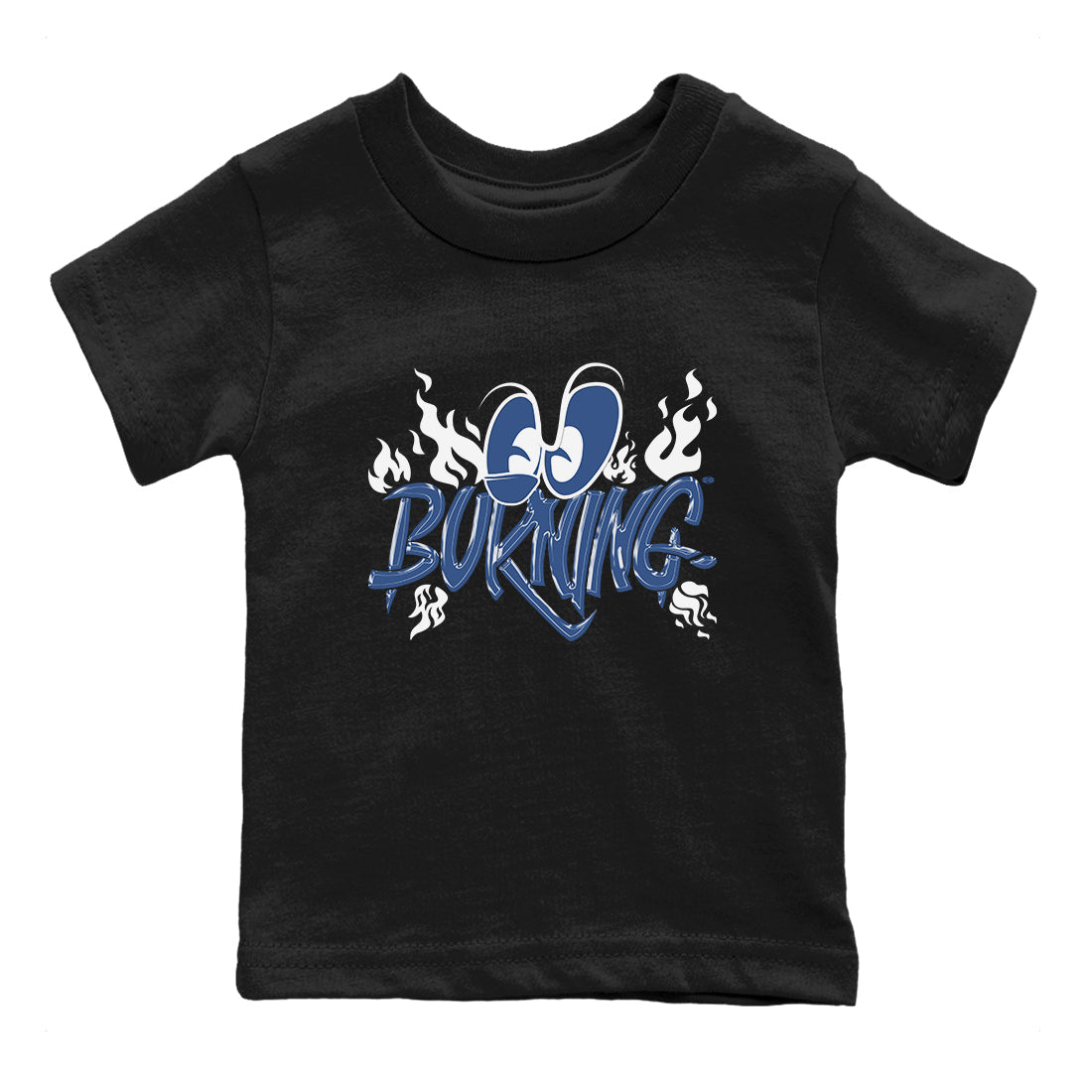 11s Diffused Blue shirts to match jordans Burning sneaker match tees Air Jordan 11 Diffused Blue SNRT Sneaker Release Tees Youth Baby Black 2 crew neck shirts