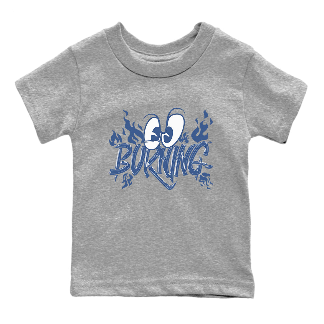 11s Diffused Blue shirts to match jordans Burning sneaker match tees Air Jordan 11 Diffused Blue SNRT Sneaker Release Tees Youth Baby Heather Grey 2 crew neck shirts