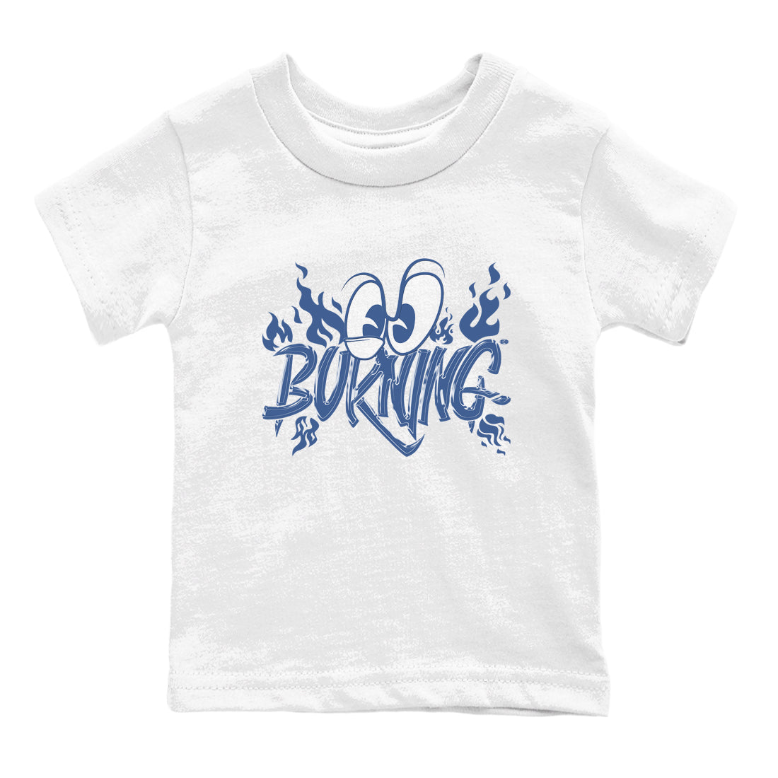 11s Diffused Blue shirts to match jordans Burning sneaker match tees Air Jordan 11 Diffused Blue SNRT Sneaker Release Tees Youth Baby White 2 crew neck shirts