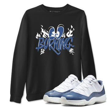 11s Diffused Blue shirts to match jordans Burning sneaker match tees Air Jordan 11 Diffused Blue SNRT Sneaker Release Tees unisex cotton Black 1 crew neck shirts