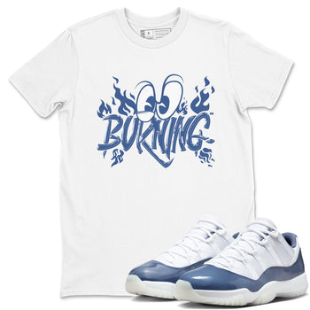 11s Diffused Blue shirts to match jordans Burning sneaker match tees Air Jordan 11 Diffused Blue SNRT Sneaker Release Tees unisex cotton White 1 crew neck shirts