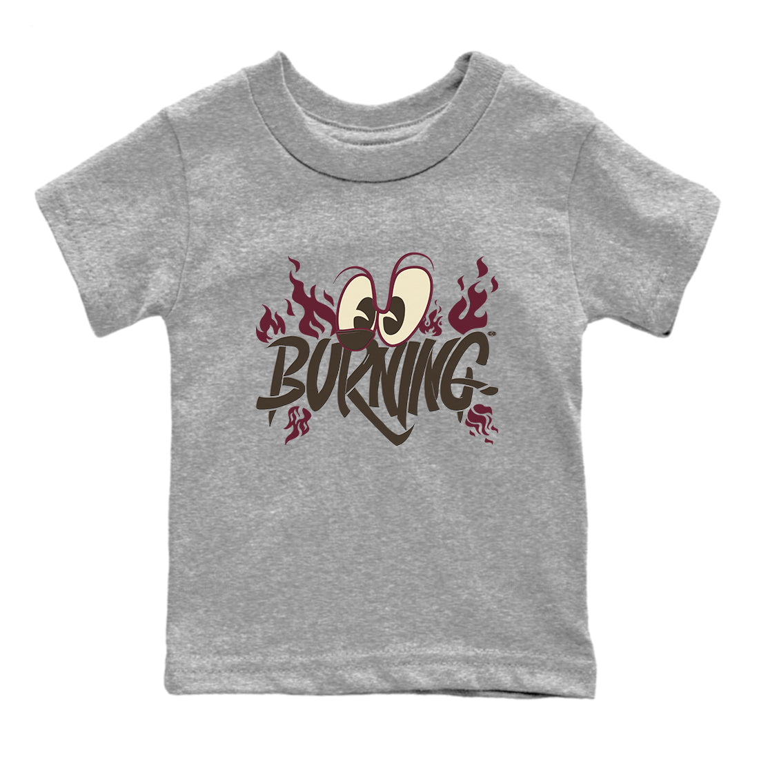 3s A Ma Maniere x Burgundy Crush shirts to match jordans Burning sneaker match tees A Ma Maniere x Air Jordan 3 Burgundy Crush Sneaker Release Tees Youth Baby Heather Grey 2 crew neck shirts