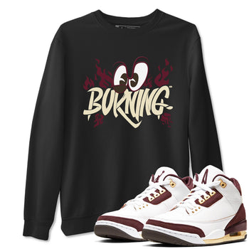3s A Ma Maniere x Burgundy Crush shirts to match jordans Burning sneaker match tees A Ma Maniere x Air Jordan 3 Burgundy Crush Sneaker Release Tees unisex cotton Black 1 crew neck shirts
