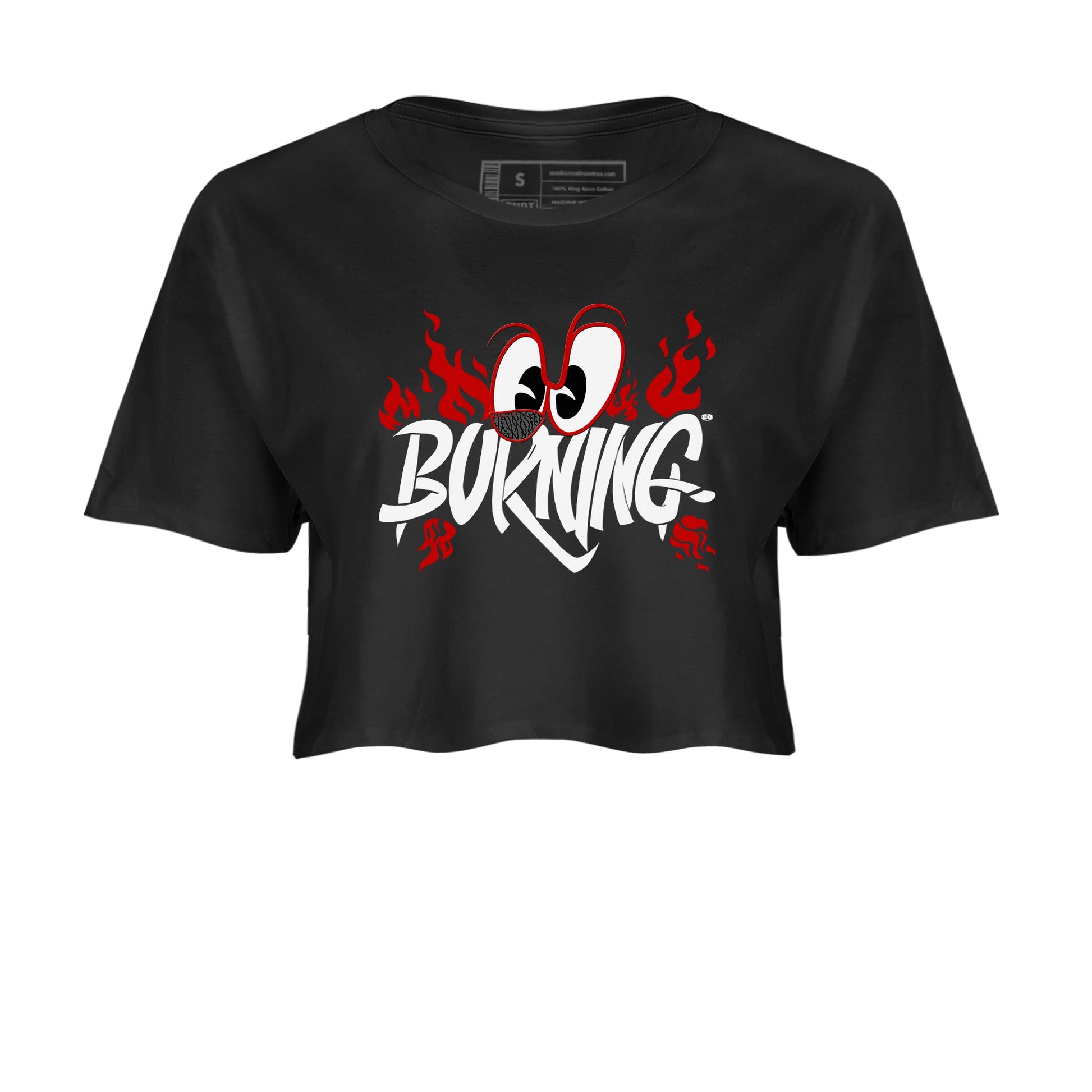 3s Cement Grey shirts to match jordans Burning sneaker match tees Air Jordan 3 Cement Grey match shoes to clothes SNRT Sneaker Tees unisex cotton Black 2 crop tee