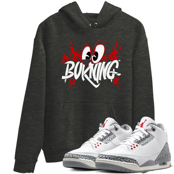 3s Cement Grey shirts to match jordans Burning sneaker match tees Air Jordan 3 Cement Grey match shoes to clothes SNRT Sneaker Tees unisex cotton Charcoal Heather 1 shirts