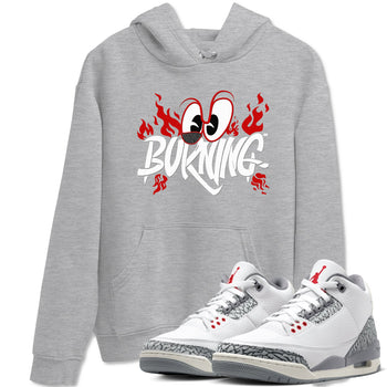 3s Cement Grey shirts to match jordans Burning sneaker match tees Air Jordan 3 Cement Grey match shoes to clothes SNRT Sneaker Tees unisex cotton Heather Grey 1 shirts