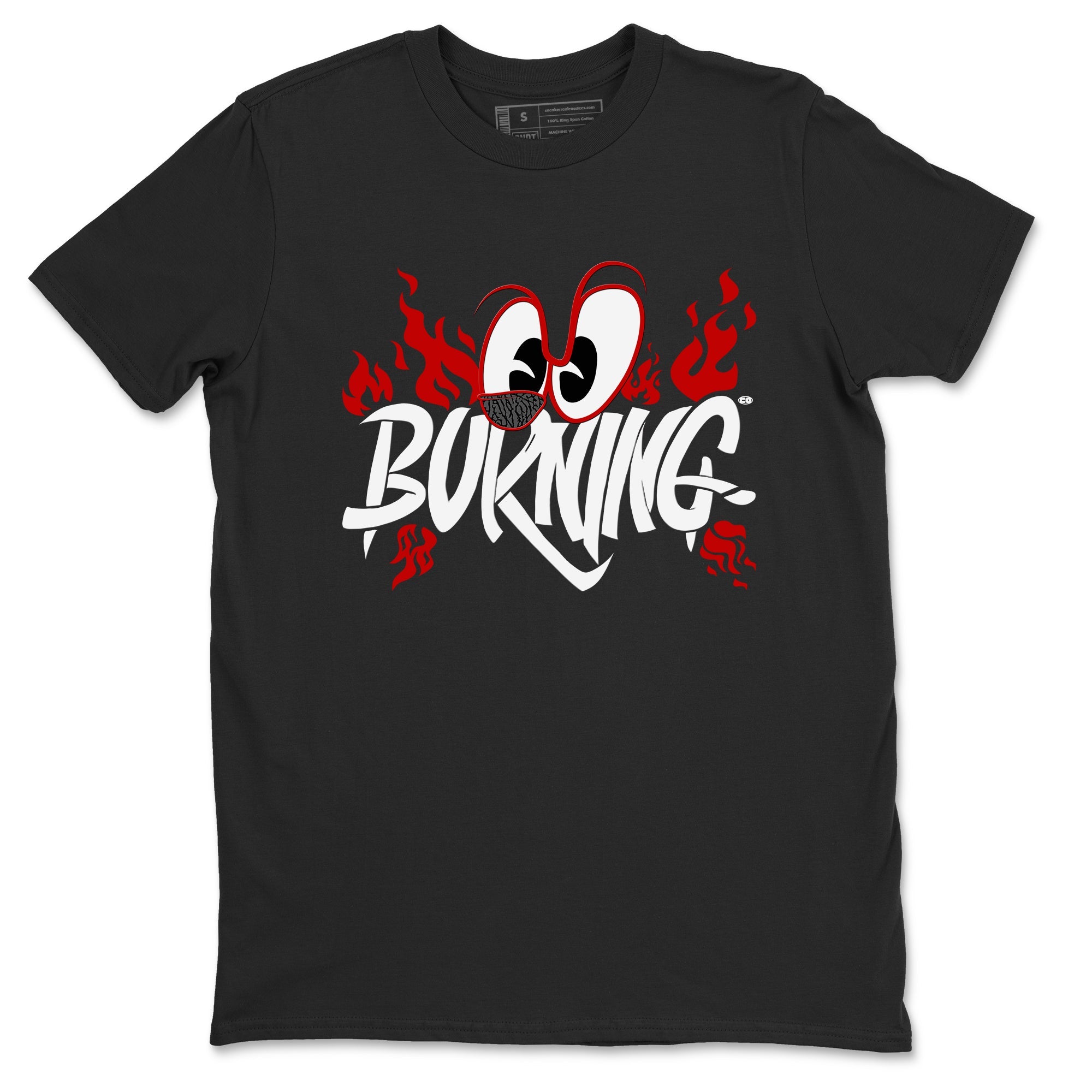 3s Cement Grey shirts to match jordans Burning sneaker match tees Air Jordan 3 Cement Grey match shoes to clothes SNRT Sneaker Tees unisex cotton Black 2 shirts