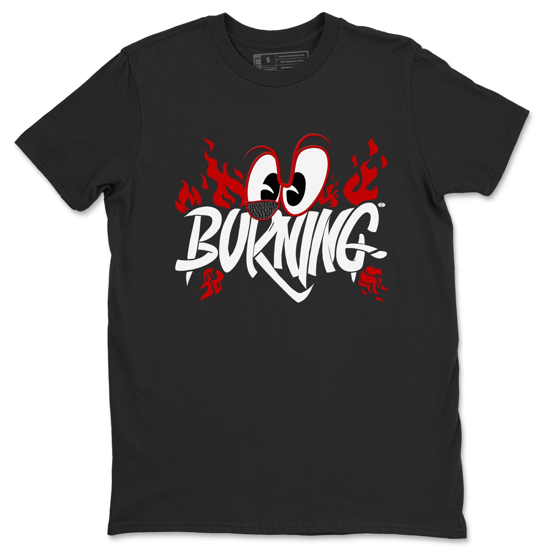 3s Cement Grey shirts to match jordans Burning sneaker match tees Air Jordan 3 Cement Grey match shoes to clothes SNRT Sneaker Tees unisex cotton Black 2 shirts