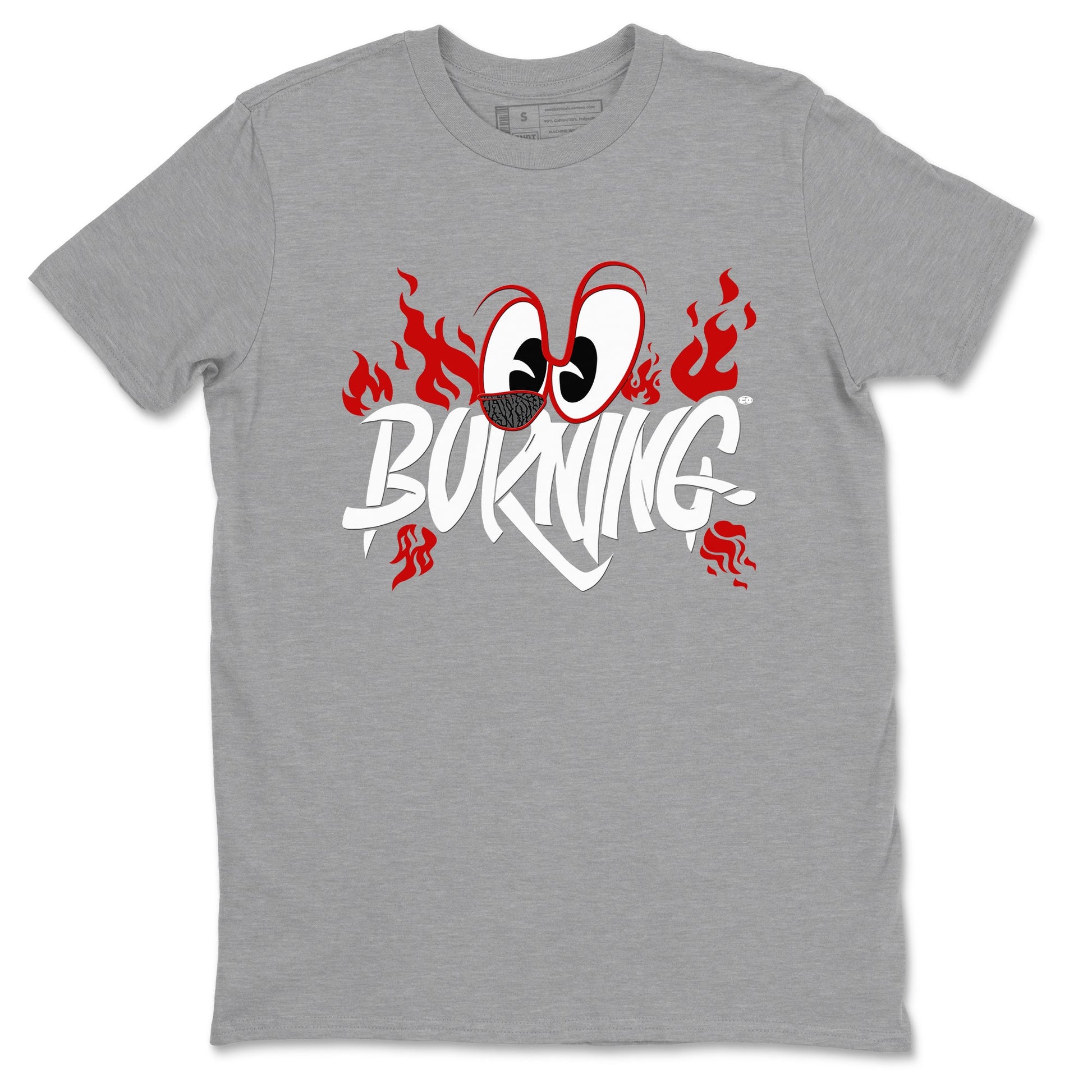 3s Cement Grey shirts to match jordans Burning sneaker match tees Air Jordan 3 Cement Grey match shoes to clothes SNRT Sneaker Tees unisex cotton Heather Grey 2 shirts