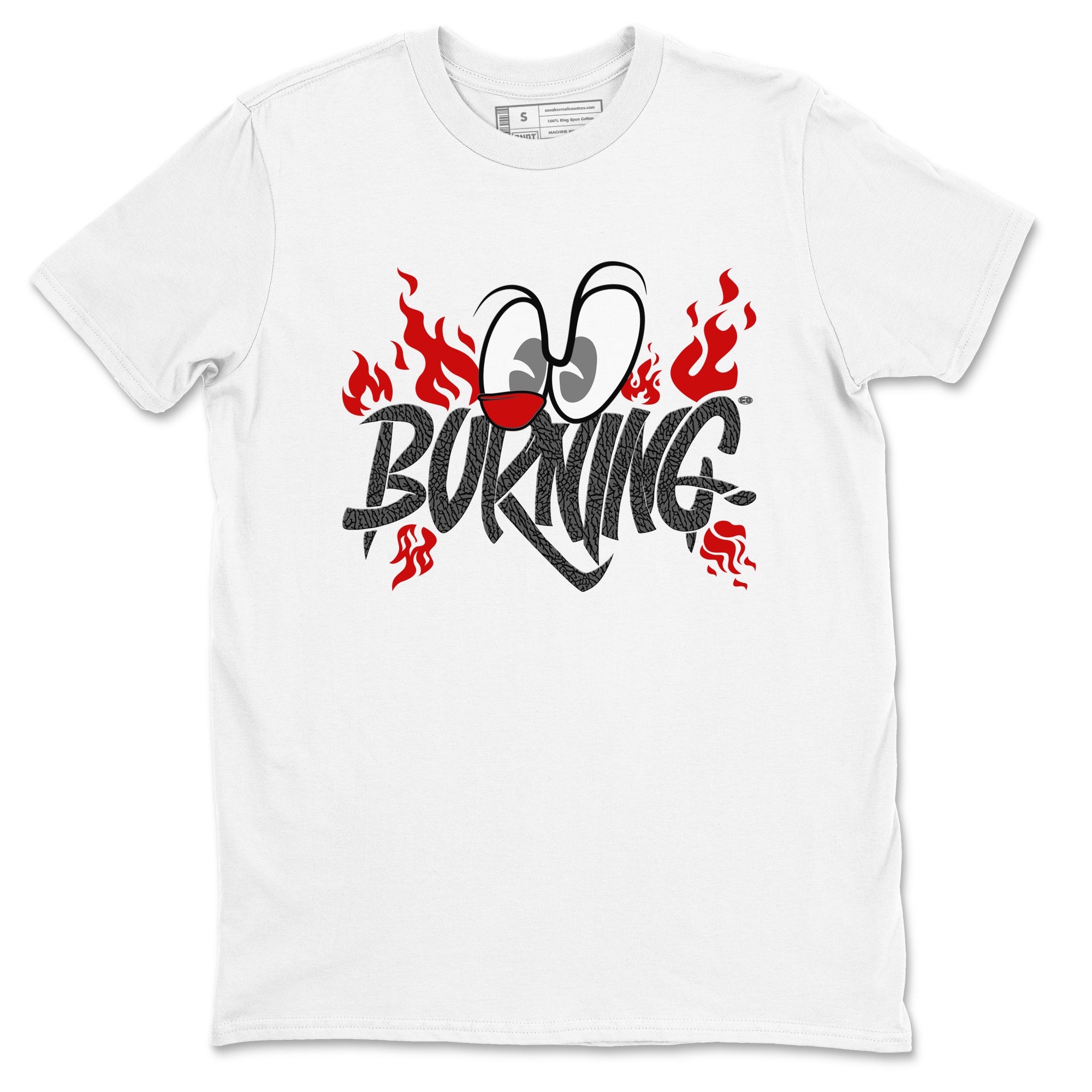 3s Cement Grey shirts to match jordans Burning sneaker match tees Air Jordan 3 Cement Grey match shoes to clothes SNRT Sneaker Tees unisex cotton White 2 shirts