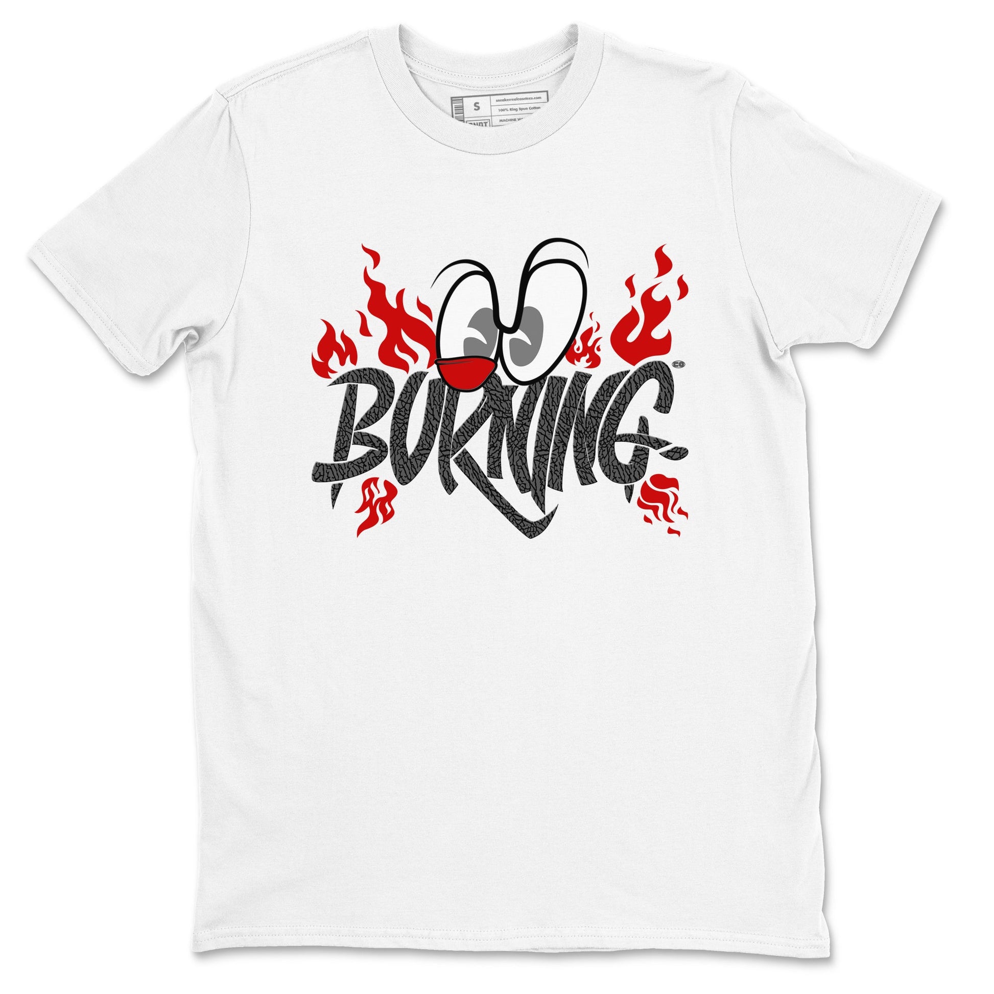 3s Cement Grey shirts to match jordans Burning sneaker match tees Air Jordan 3 Cement Grey match shoes to clothes SNRT Sneaker Tees unisex cotton White 2 shirts