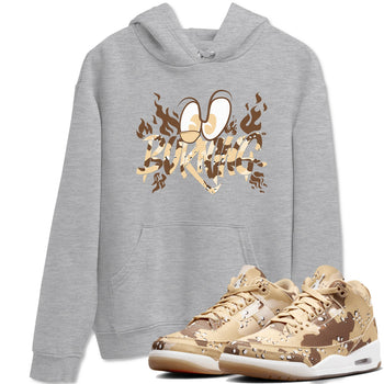 3s Desert Camo shirts to match jordans Burning sneaker match tees Air Jordan 3 Desert Camo SNRT Sneaker Tees streetwear brand Heather Grey 1 unisex cotton tee