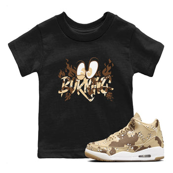 3s Desert Camo shirts to match jordans Burning sneaker match tees Air Jordan 3 Desert Camo SNRT Sneaker Tees streetwear brand Baby and Youth Black 1 cotton tee