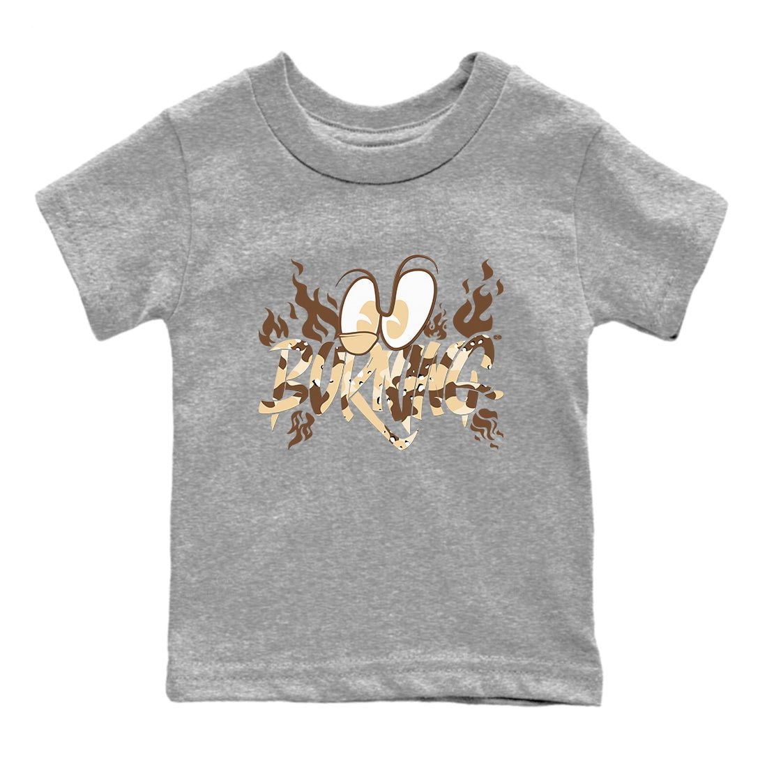 3s Desert Camo shirts to match jordans Burning sneaker match tees Air Jordan 3 Desert Camo SNRT Sneaker Tees streetwear brand Baby and Youth Heather Grey 2 cotton tee