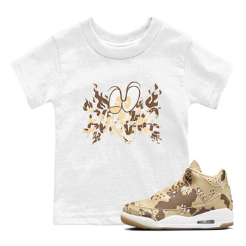 3s Desert Camo shirts to match jordans Burning sneaker match tees Air Jordan 3 Desert Camo SNRT Sneaker Tees streetwear brand Baby and Youth White 1 cotton tee
