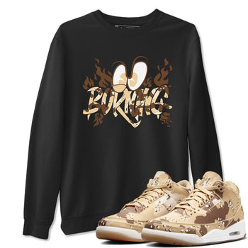 3s Desert Camo shirts to match jordans Burning sneaker match tees Air Jordan 3 Desert Camo SNRT Sneaker Tees streetwear brand Black 1 unisex cotton tee